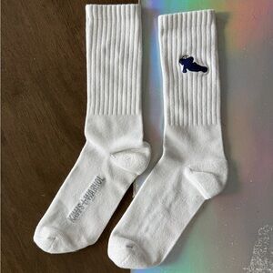 Uniqlo KAWS x Andy Warhol White Crew Socks with Embroidery